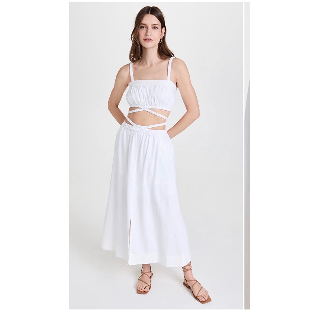 Jonathan Simkhai Stevie Linen Cut Out Crop Top (just the top)